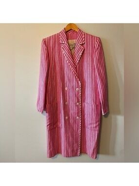 Fiandaca Striped Double Breasted Striped Vintage Couture Jacket Size 8
